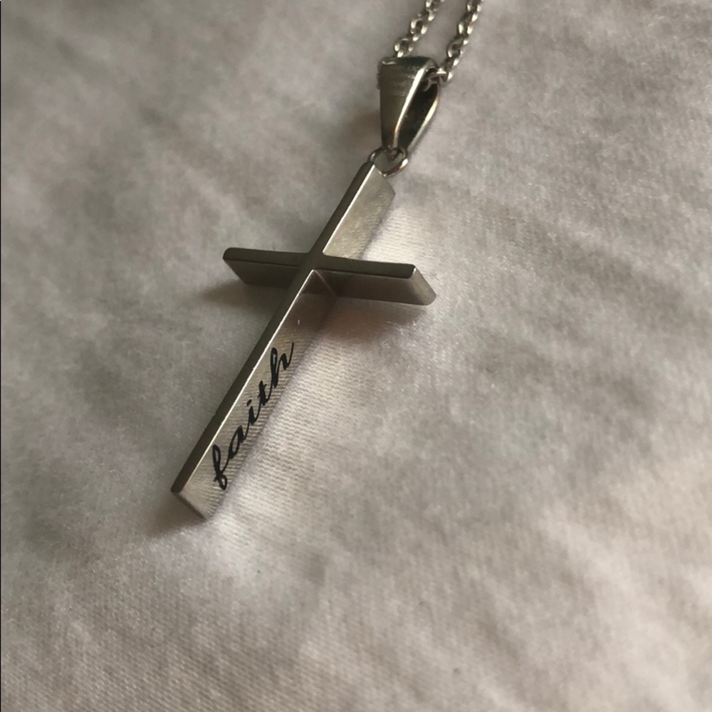 Cross faith necklace sterling silver